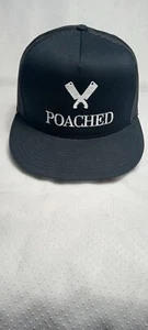 Poached Black Snapback Trucker Style Hat - Picture 1 of 6