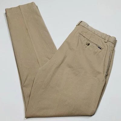 Pantalones chinos Polo Ralph Lauren para hombre talla 34/32 calce ajustado elástico beige frente plano Foto 1 de 4