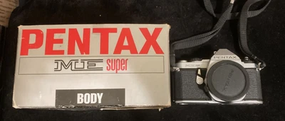 Pentax ME Super Chrome Body box  vtg 35mm film camera  EX condition - Image 1 of 4