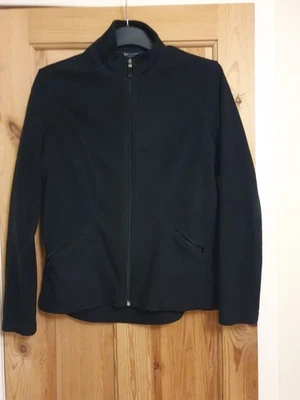 Marks And Spencer Black Fleece Jacket Uk12 - Image 1 of 3