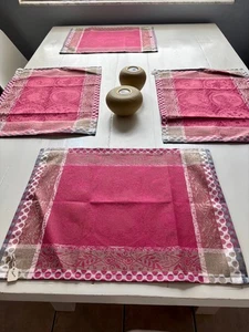 Garnier-Thiebaut “Romance” Placemat, Framboise Cotton, 20"x16" - Picture 1 of 6