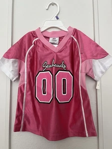 Seattle Seahawks Pink Jersey #00 Girls Size 4T - Picture 1 of 4