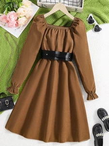 Spring and autumn new girls fashion French retro long sleeve waist slimming A - Picture 1 of 6