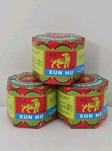 Lot Of 3 Xun HU Tiger Balm Herbal Rub Arthritis Pain Relief Massage Ointment - Picture 1 of 5