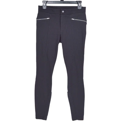 Pantalones Athleta Mujer Talla 4 Negro Ponte Moto Leggings Elastizados Cremallera Bolsillos Viaje Foto 1 de 4