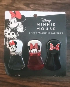 NEU Disney Minnie Mouse 3er Pack Magnet Taschenclips rot transparent schwarz - Bild 1 von 4
