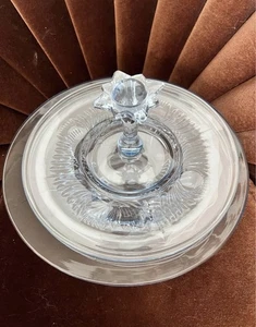 Pagan City Glass Blue Glass Tidbit-sandwich Tray W/ Center Handle Circa 1930 - Picture 1 of 3