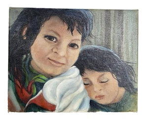 Small Original Oil Painting Sisters/Amigas, Zella McLemore 8" by 10" - Picture 1 of 4