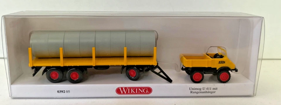 Wiking 1:87 039205 Unimog U 411 mit Züblin Anhänger - TOP + OVP A1635 - Bild 1 von 1