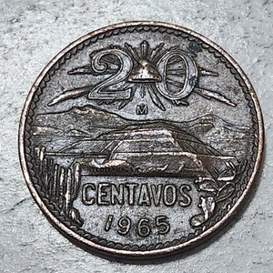 MÉXICO 🇲🇽 TWENTY (20) CENTAVOS COIN 1965 - Picture 1 of 2