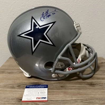 Troy Aikman - 达拉斯牛仔队 - 亲笔签名 Riddell 全尺寸头盔 带真品证书 — 第 1/3 张图片