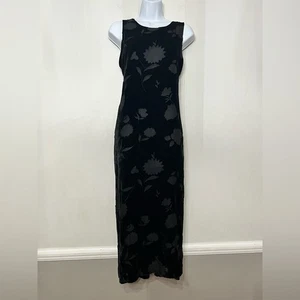 Vintage Jones New York Dress Crushed Velvet Maxi Whimsigoth Y2K Dark Witchy 10 P - Picture 1 of 7