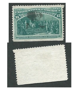 Scott 238, 15c Columbia, VFcentering, SE, light cancel, good color, light crease - Picture 1 of 1