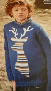 BERGERE  DE FRANCE KNITTING PATTERN CHILD'S  D.K REINDEER JUMPER  SIZES 6-10 YRS - Picture 1 of 1