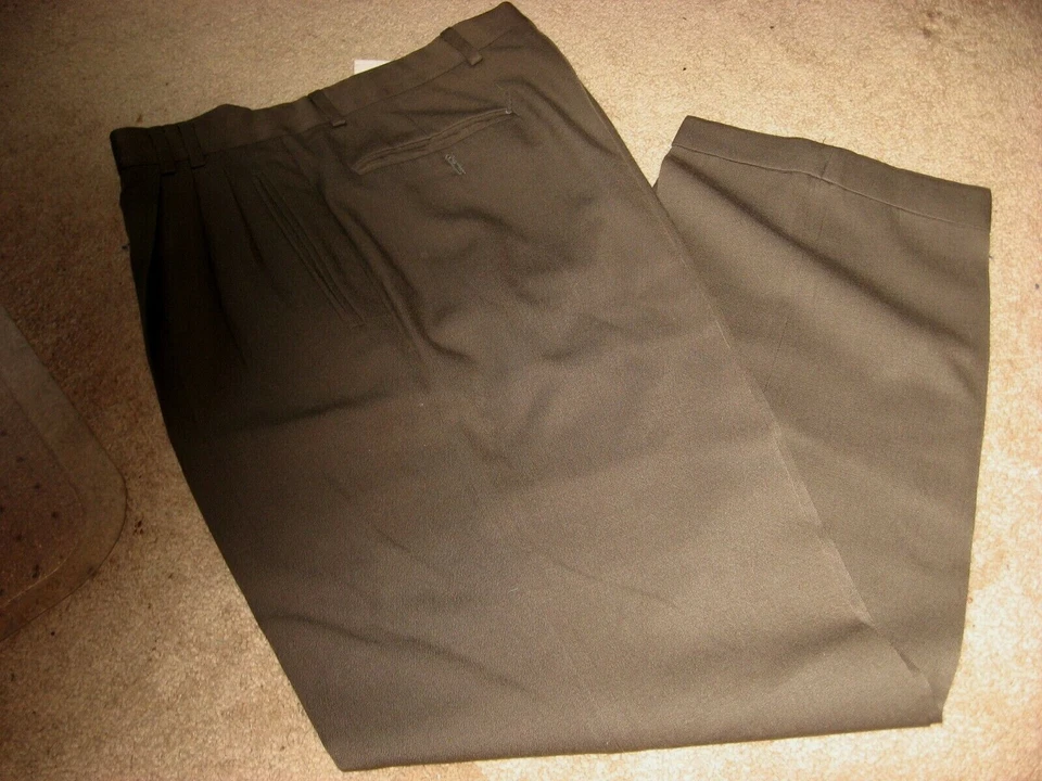 Pantalones de vestir de lana forrados LOUIS RAPHAEL 32 x 31 oliva para hombre Foto 1 de 1