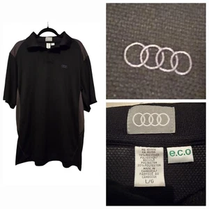 E.C.O. Auto Logo Golf Shirt Mens LG Colorblock Black/Grey Polo RARE Collectible - Picture 1 of 12