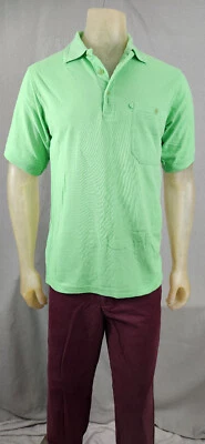Vintage Haband Solid Green Pocket Polo Short Sleeve SMALL Polo Shirt Top USED - Image 1 of 4