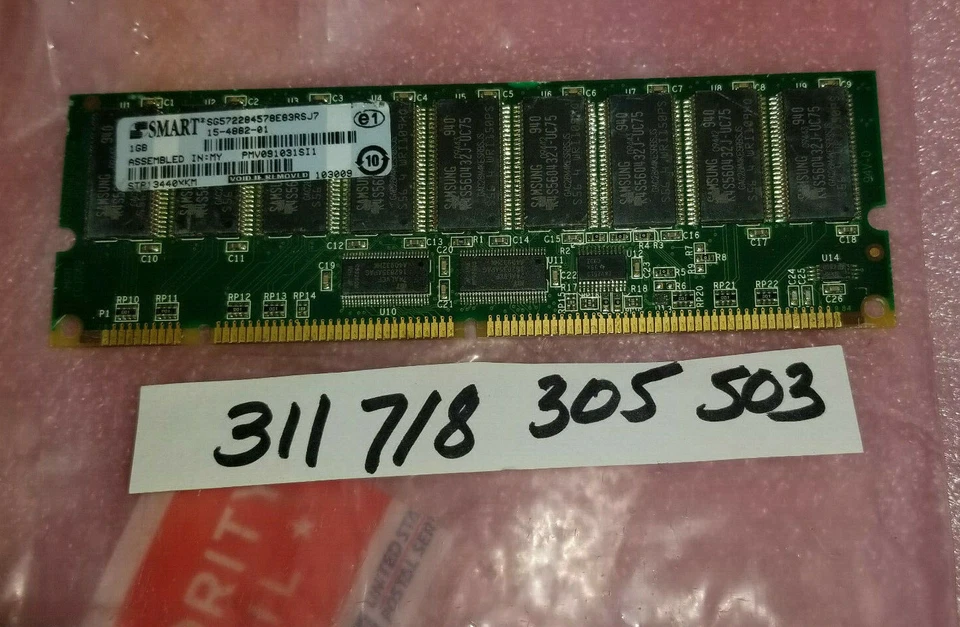 CISCO 15-4882-01  1GB  SDRAM PC133 CL3  64X4 36CHIPS 168PIN DIMM ECC REGISTERED  - Image 1 of 1
