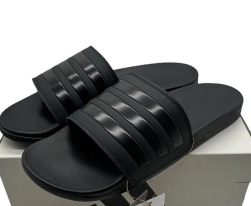 Adidas Adilette Sandalo Comfort Slides Core Nero M10 W11 Nuovo con etichette