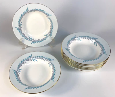 MINTON 8 pratos de sopa padrão MALTA azul colorway S-564 - Imagem 1 de 4