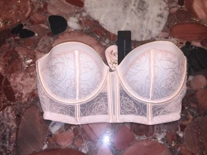 NWT Josie Natori Pink Longline Bandeau Balconette UW Bra Women’s 34C - Picture 1 of 9