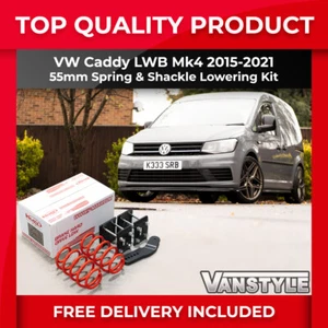 FITS VW CADDY LWB MK4 15-21 V-MAXX SPORT 55MM FRONT REAR LOWERING SPRING SHACKLE - Picture 1 of 12