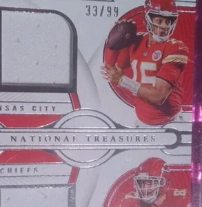 Patrick Mahomes Patch /99 Travis Kelce Patch #GCM-KAN 2022 National Treasure - Picture 1 of 2
