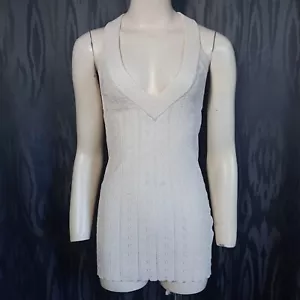 FOR LOVE & LEMONS Tanktop Charm Pullover Pointelle Tunika cremefarben tiefer Ausschnitt Small - Bild 1 von 8