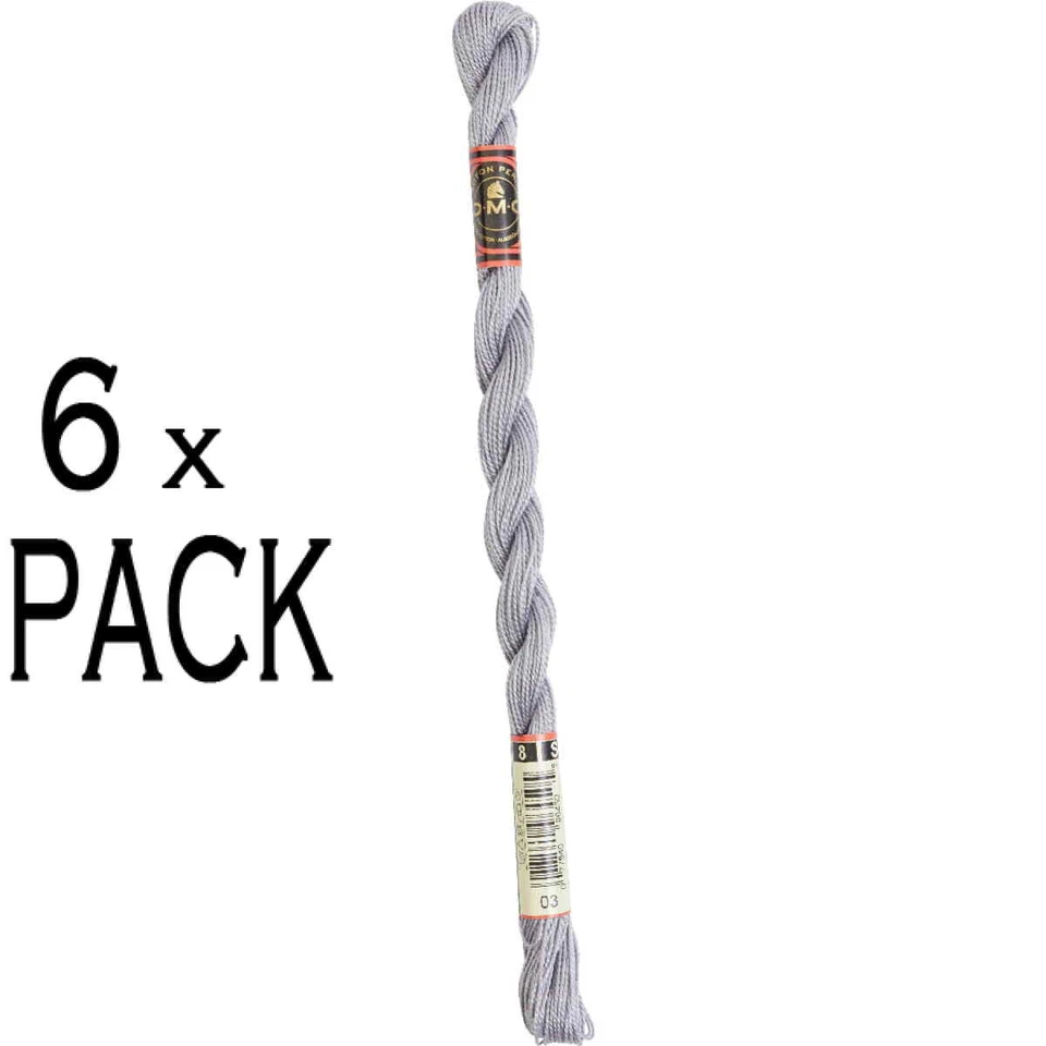 6x DMC Perlgarn Stärke 8, 25 m, 115AR/8-03, VPE - Bild 1 von 1