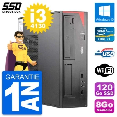 PC Fujitsu Esprimo E520 E85+ DT Intel i3-4130 RAM 8GB SSD 120GB Windows 10 Wifi - Bild 1 von 3