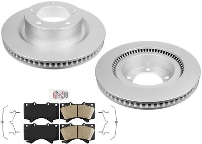 Rotores de freio dianteiros revestidos pastilhas de cerâmica hardware para Toyota Tundra 2007-2021 - Imagem 1 de 4