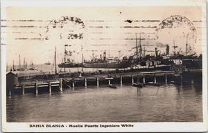 Argentina Bahia Blanca Muelle Puerto Ingeniero White Vintage RPPC B183 - Picture 1 of 2