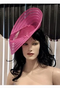 BEAUTIFUL DESIGNER FASCINATOR WITH BAND ATTACHED PINK COLOR. MADE TO ORDER - Picture 1 of 5