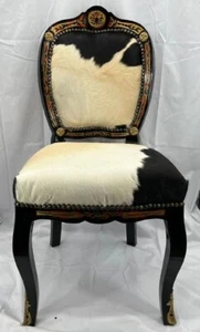 Silla de comedor barroca Casa Padrino Boulle blanca / negra / roja / dorada muebles - Imagen 1 de 3