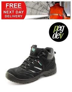 SAFETY FOOTWEAR DUAL DENSITY BLACK TRAINER BOOT SHOE SIZES 5-13 HGCDDTBBLBS - Picture 1 of 2