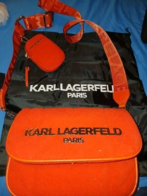 KARL LAGERFELD Paris Voyage quilted leather crossbody bag + Dust bag - Red - Image 1 of 4