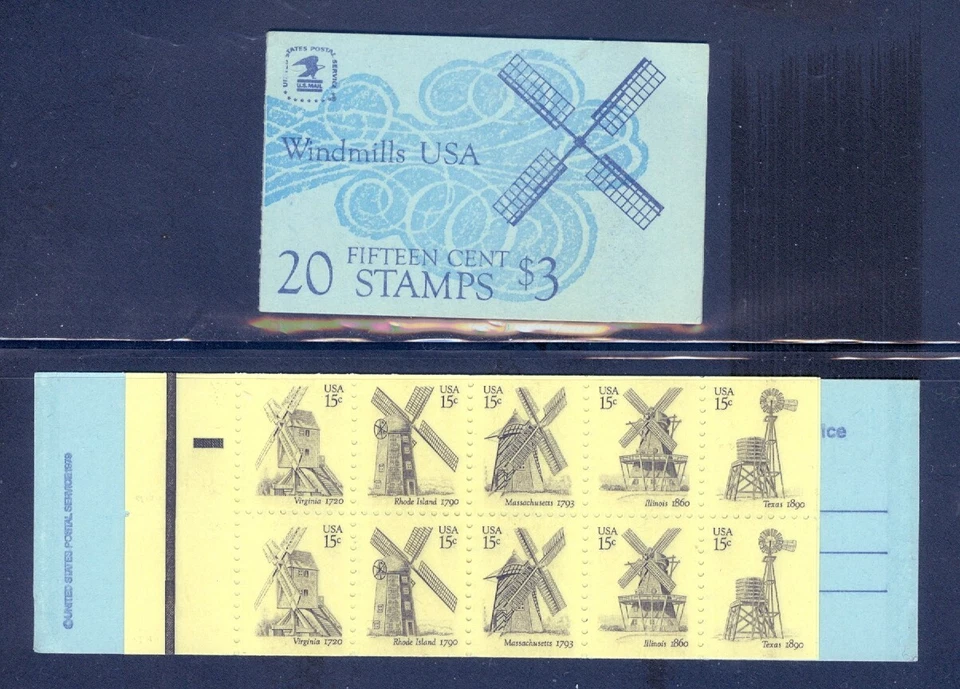 US 1742a BK135 Windmills Complete Booklet/20, 2 panes/10,  Mint NH - Image 1 of 1