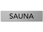 Interluxe Trschild Sauna 200x50x3mm, Schild aus Aluminium, selbstklebend, fr S