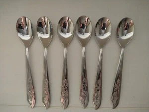 6 Teelöffel KINGSWAY STAINLESS ALLIANCE OHIO BESTECK Rosenblatt Silberbesteck USA - Bild 1 von 4