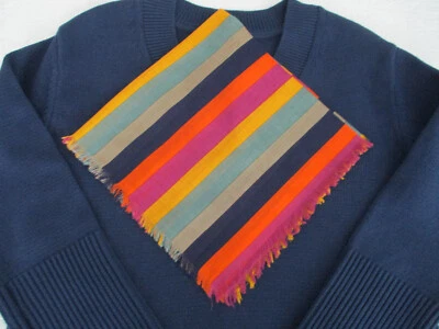 Bufanda bandana de algodón Madewell con borde deshilachado a rayas múltiples Foto 1 de 4