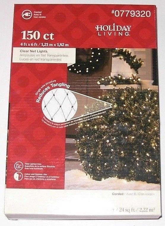 Holiday Living 150ct Clear Net Lights 4ft x 6ft Brand New in Box - Image 1 of 1