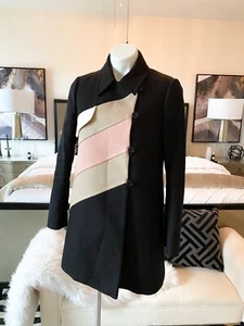 RED Valentino Label Colorblock Black Abstract Peacoat 4 - Picture 1 of 10