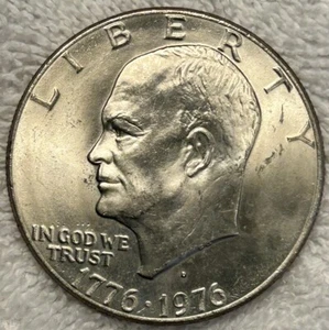 1776-1976 D Eisenhower Liberty Bell Moon Bicentenial Coin Circulated Not Graded - Picture 1 of 4