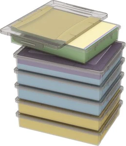 6 Pack Plastic Multi-Purpose Storage Box with Latching Lids - Picture 1 of 9