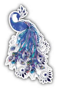 Watercolor Peacock Car Bumper Sticker Decal - Picture 1 of 1