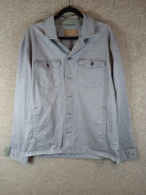 Chaqueta con botones extra grande Clearwater Outfitters para hombre color gris.Tub14 Foto 1 de 4