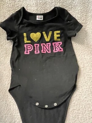 PatPat LOVE PINK Una Pieza Negro Talla 12-18 Meses Niña Foto 1 de 4