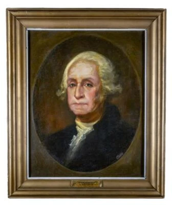 AFTER GILBERT STUART (1755-1828) Oil on Canvas Portrait of GEORGE WASHINGTON - Image 1 of 4
