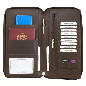 ✅ Reise Geldbörse Reisepass Halter RFID Organizer Etui Karten Familiendokument Geld - Bild 1 von 24