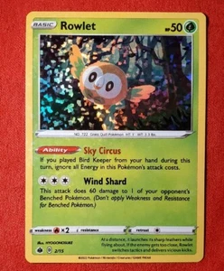 McDonald’s Happy Meal Toys Pokemon 2022 Match Battle Rowlet Holo Card - Picture 1 of 3